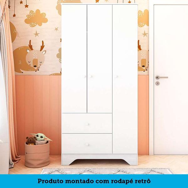 Imagem de Guarda-Roupa Infantil Ben 3 PT 2 GV Branco