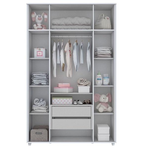 Imagem de Guarda-Roupa Infantil Pula-Pula 4 Portas 2 Gavetas Branco - Henn