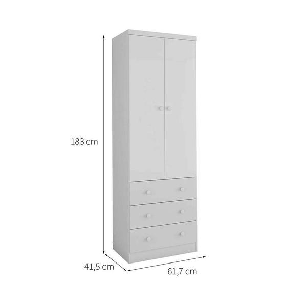 Imagem de Guarda-Roupa Infantil Smim 2 PT 3 GV Branco