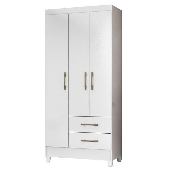 Imagem de Guarda Roupa Lima Branco 3 Portas 2 Gavetas Moval