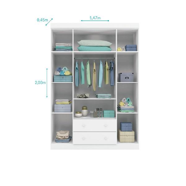 Imagem de Guarda Roupa Lívia Infantil 4 Portas e 2 Gavetas 100% MDF para Quarto de Bebê - Phoenix Baby