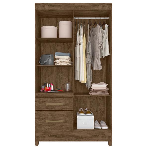 Imagem de Guarda Roupa Madri 110cm 4 Portas Castanho Wood Moval