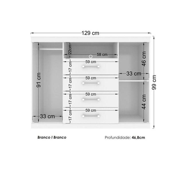 Imagem de Guarda Roupa Master 8.4 + Cômoda Master 2.4 Branco - Santos Andirá