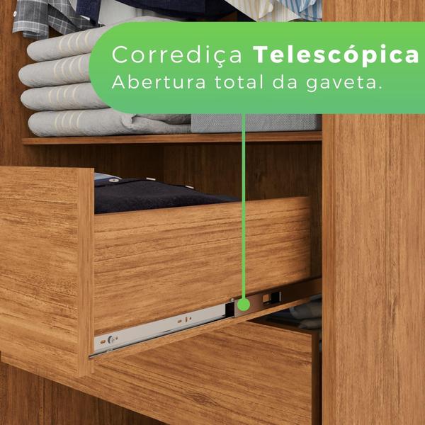 Imagem de Guarda Roupa MDF 6 Portas 4 Gavetas Espelho Cinamomo e Off