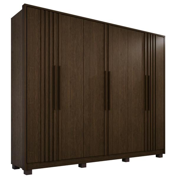 Imagem de Guarda Roupa MDF 6 Portas 6 Gavetas 8 Pés Cacau