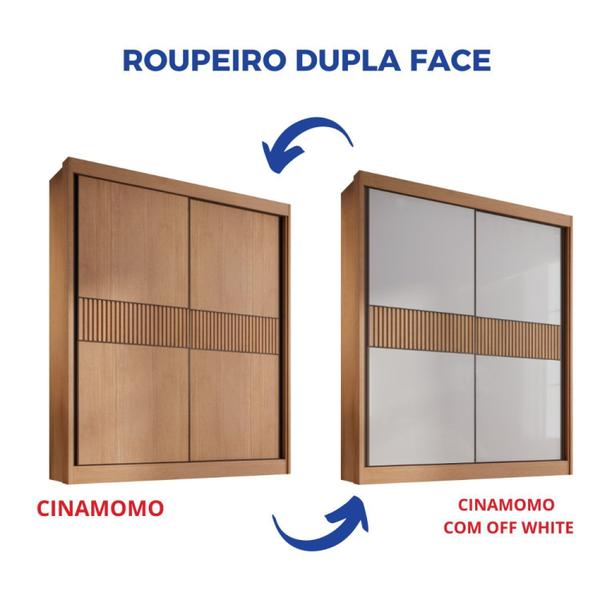 Imagem de Guarda-roupa Mdf Ripado 2 Portas de Correr 3 Gavetas Milos