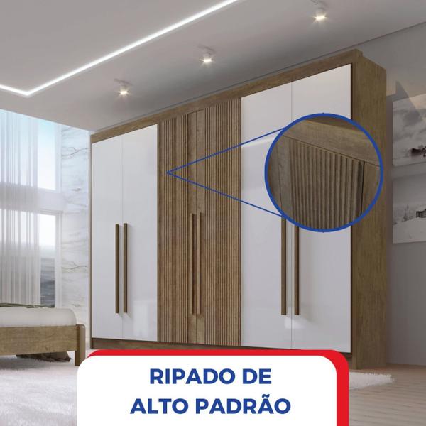 Imagem de Guarda-roupa MDF Zeus Plus Ripado 06 Portas 06 Gavetas