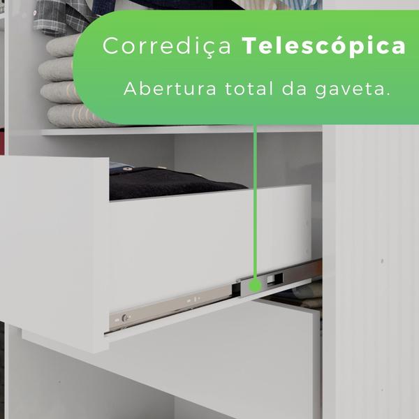 Imagem de Guarda Roupa MDP 3 Portas 2 Gavetas 8 Pés Branco