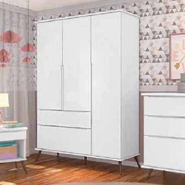 Imagem de Guarda Roupa Melinda 100% MDF 3 Portas e 2 Gavetas Branco