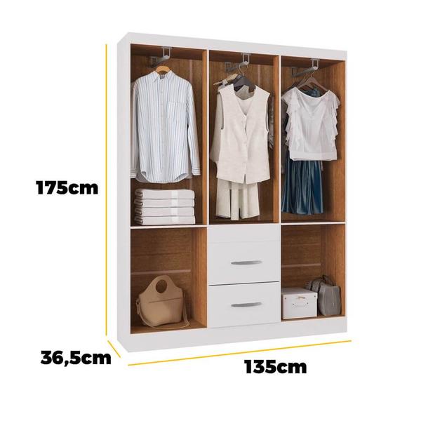 Imagem de Guarda Roupa Milão 6 Portas 2 Gavetas Casal Poquema Cor Branco