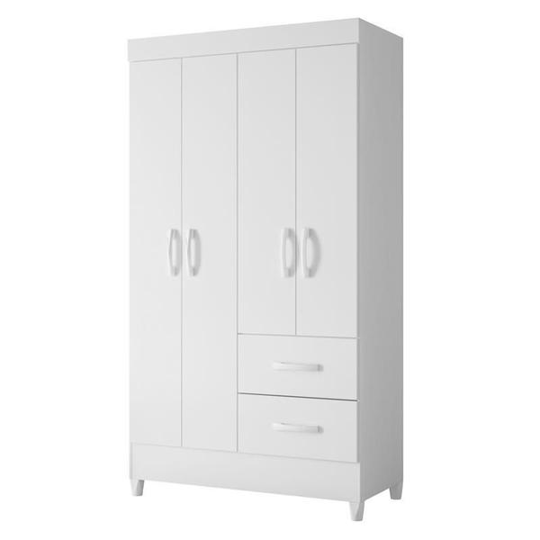 Imagem de Guarda Roupa Mobi 4 Portas Biflex ( Branco Fosco Liso / Rosa Matte) - Albatroz