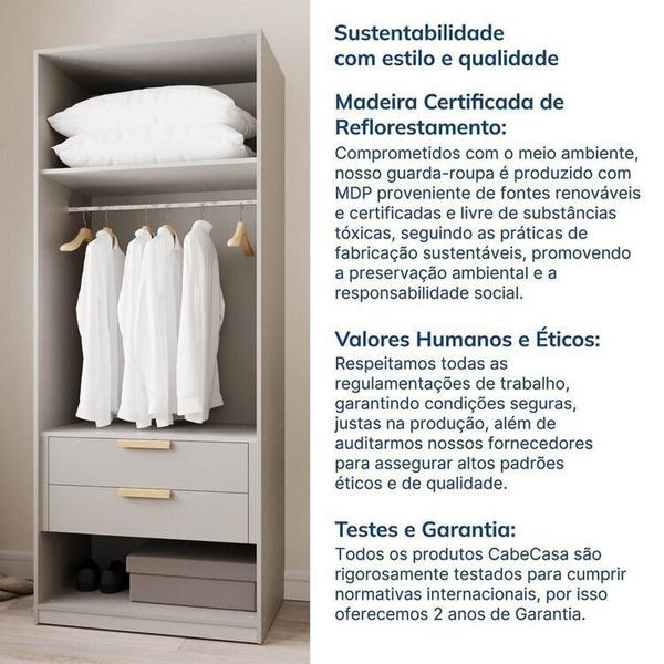 Imagem de Guarda-roupa Modulado 10 Peças 12 Portas com 2 Mesas de Cabeceira Jade Cabecasa Madeiramadeira