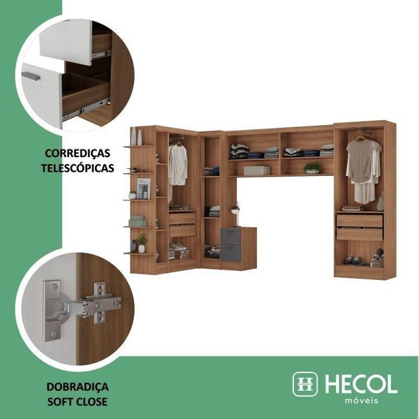 Imagem de Guarda-Roupa Modulado 10 Portas 6 Gavetas 7 Peças Hecol Móveis