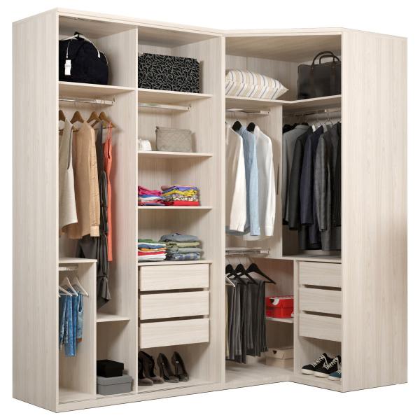 Imagem de Guarda Roupa Modulado 100% MDF de 1,20m Com Canto Closet Vanilla - Evolution - Robel Móveis