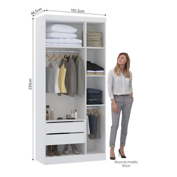 Imagem de Guarda Roupa Modulado 101,50cm 3 Portas Alpes Luciane Móveis