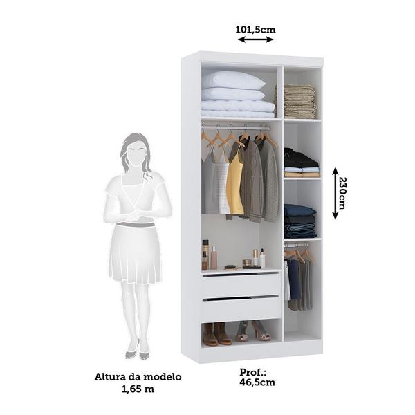 Imagem de Guarda Roupa Modulado 101,50cm 3 Portas Alpes Luciane Móveis