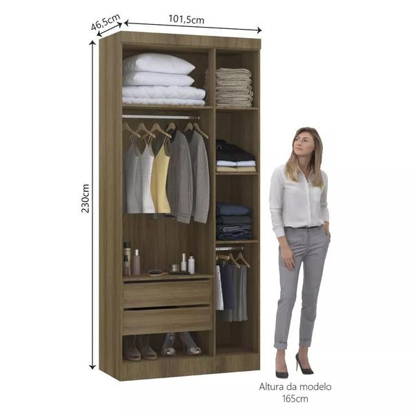 Imagem de Guarda Roupa Modulado 101,50cm 3 Portas Paris Luciane Móveis