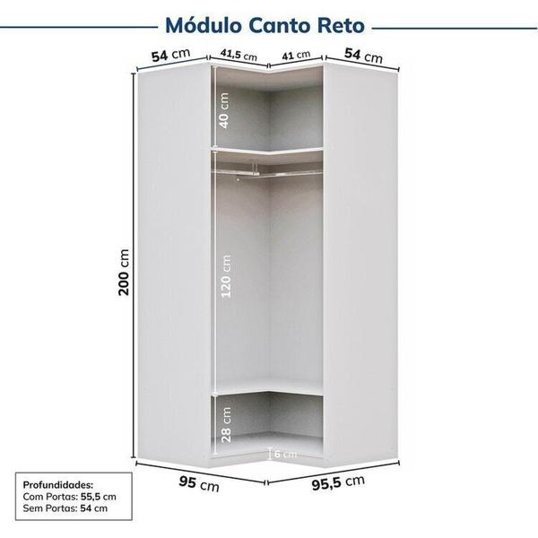 Imagem de Guarda-roupa Modulado 13 Peças 18 Portas 2 Mesa Cabeceira Jade Cabecasa Madeiramadeira