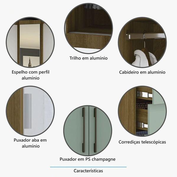 Imagem de Guarda Roupa Modulado 134,50cm - 2 Portas De Correr