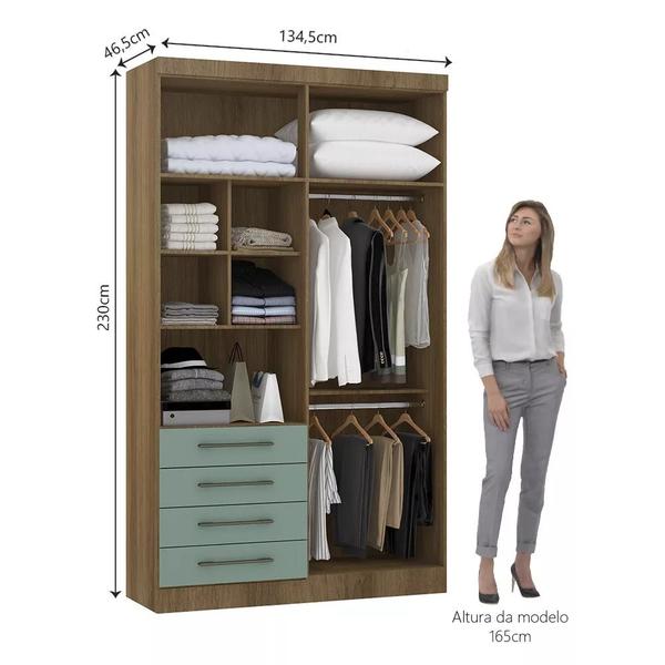 Imagem de Guarda Roupa Modulado 134,50cm 4 Portas e 4 Gavetas Paris Luciane Móveis