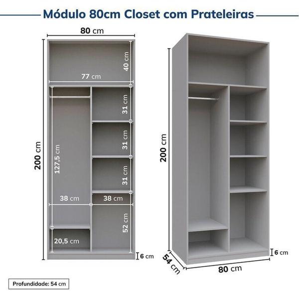 Imagem de Guarda-roupa Modulado 2 Peças 2 Portas Jade Cabecasa Madeiramadeira