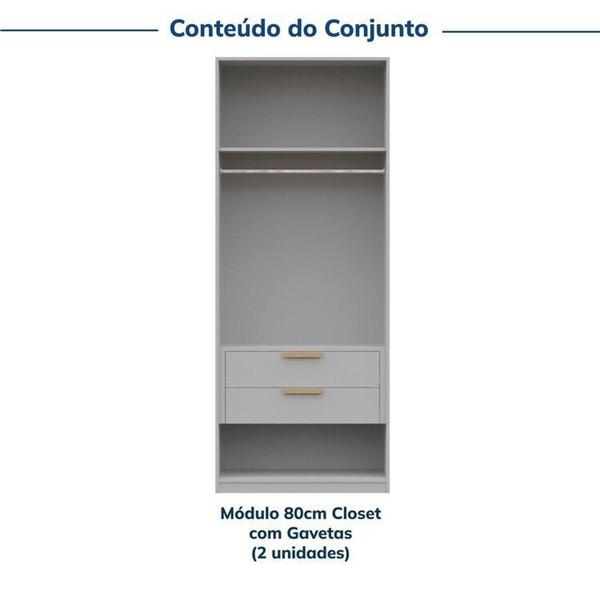 Imagem de Guarda-roupa Modulado 2 Peças sem Portas Jade Cabecasa Madeiramadeira