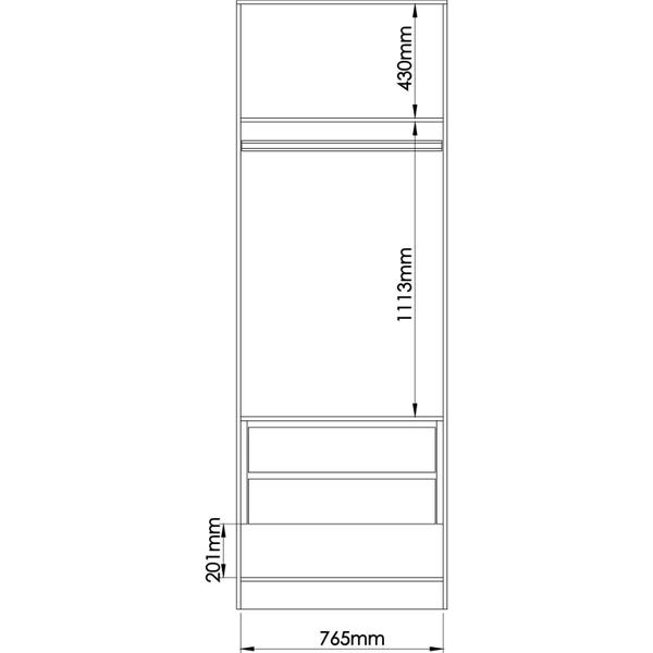 Imagem de Guarda Roupa Modulado 2 Portas 2 Gavetas Requinte Móveis Castro