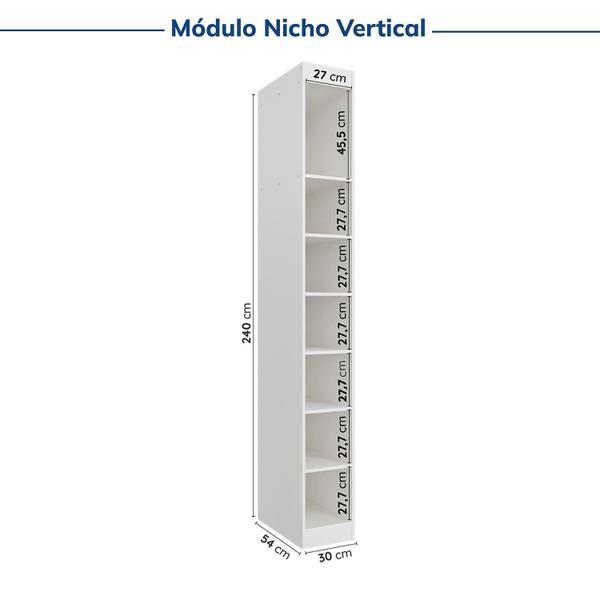 Imagem de Guarda-roupa Modulado 2 Portas 3 Peças Hera Cabecasa Madeiramadeira Branco Geada/Louro/Cinza