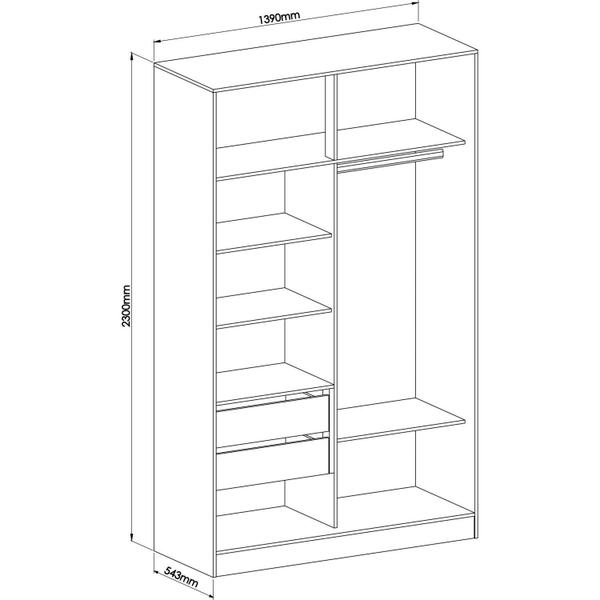 Imagem de Guarda Roupa Modulado 2 Portas de Correr 2 Gavetas Requinte