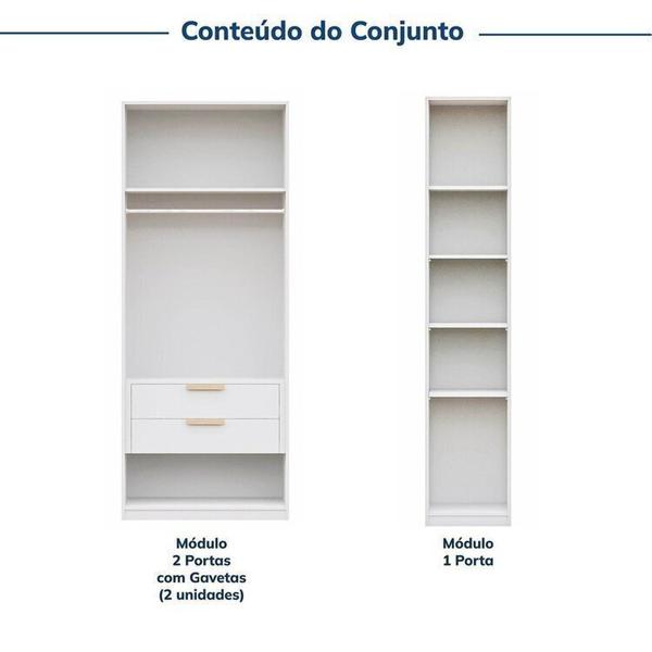 Imagem de Guarda-roupa Modulado 3 Peças 5 Portas Jade Cabecasa Madeiramadeira