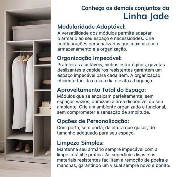 Imagem de Guarda-roupa Modulado 3 Peças 6 Portas Jade Cabecasa Madeiramadeira