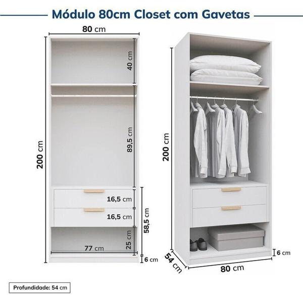 Imagem de Guarda-roupa Modulado 3 Peças Jade Cabecasa Madeiramadeira