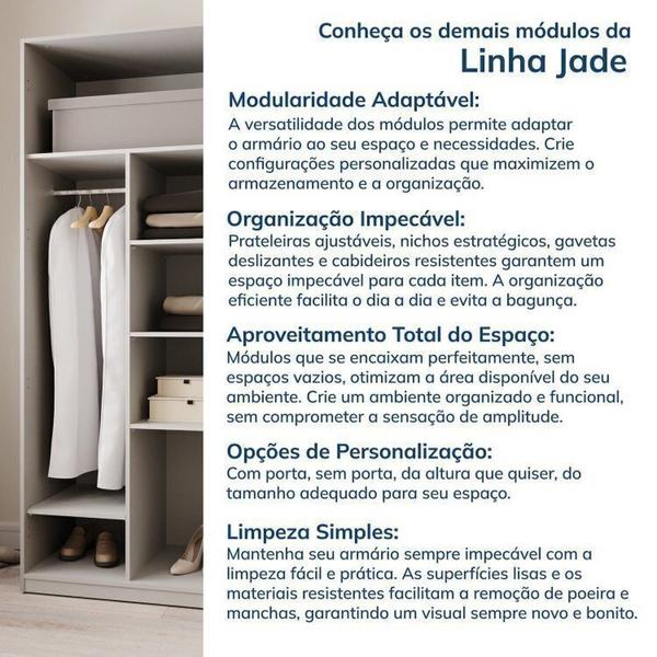 Imagem de Guarda-roupa Modulado 3 Peças sem Portas Jade Cabecasa Madeiramadeira