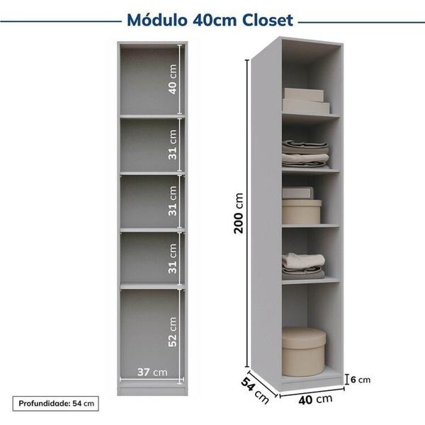 Imagem de Guarda-roupa Modulado 3 Peças sem Portas Jade Cabecasa Madeiramadeira