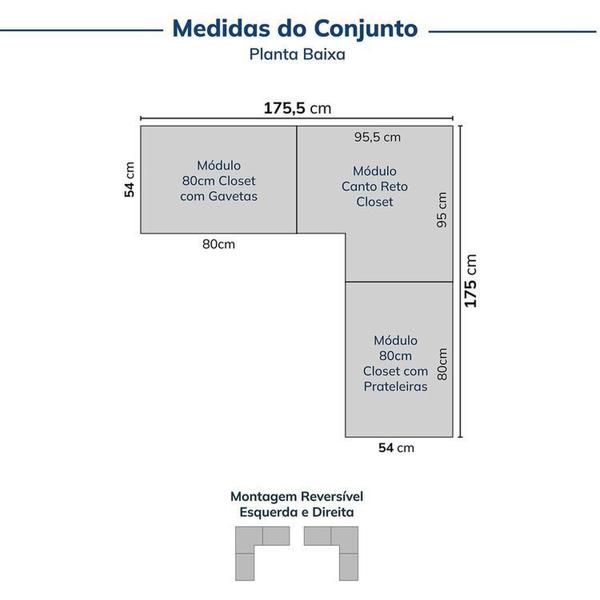 Imagem de Guarda-roupa Modulado 3 Peças sem Portas Jade Cabecasa Madeiramadeira