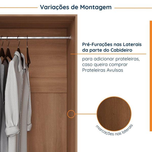 Imagem de Guarda Roupa Modulado 3 Portas com Cabideiro Hera Cabecasa Madeiramadeira