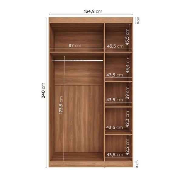 Imagem de Guarda Roupa Modulado 3 Portas com Cabideiro Hera Cabecasa Madeiramadeira