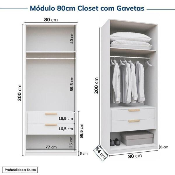 Imagem de Guarda-roupa Modulado 4 Peças 4 Portas Jade Cabecasa Madeiramadeira