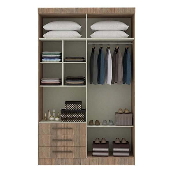 Imagem de Guarda Roupa Modulado 4 Portas 3 Gavetas 134,50cm Slim Luciane Móveis