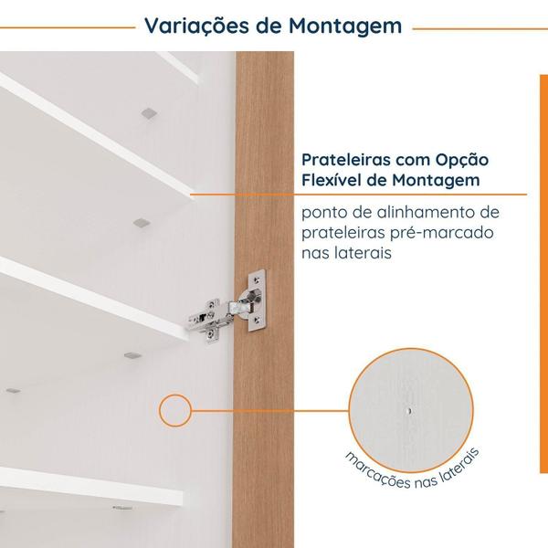 Imagem de Guarda Roupa Modulado 4 Portas 3 Peças com Escrivaninha Hera CabeCasa MadeiraMadeira