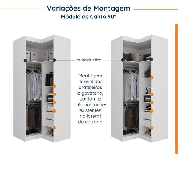 Imagem de Guarda Roupa Modulado 4 Portas 3 Peças com Escrivaninha Hera CabeCasa MadeiraMadeira