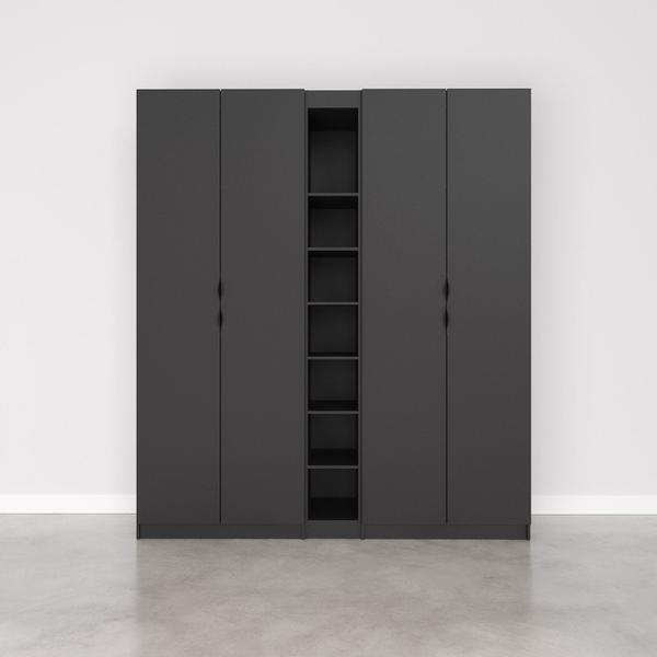 Imagem de Guarda-roupa Modulado 4 Portas 3 Peças Hera Cabecasa Madeiramadeira Preto