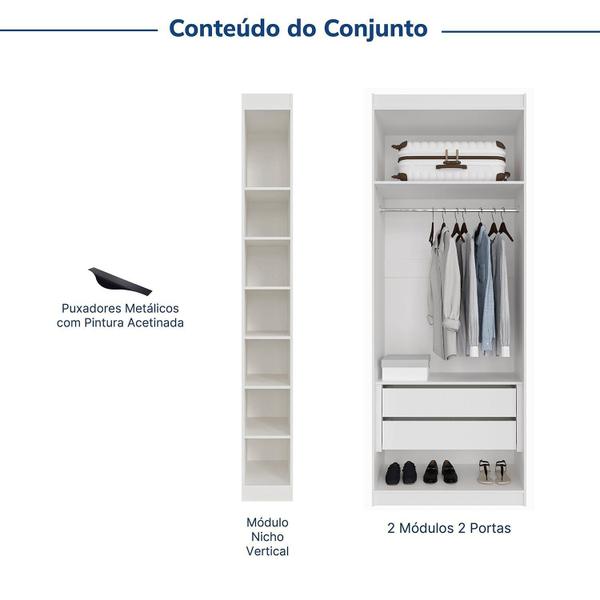 Imagem de Guarda-roupa Modulado 4 Portas 3 Peças Hera Cabecasa Madeiramadeira