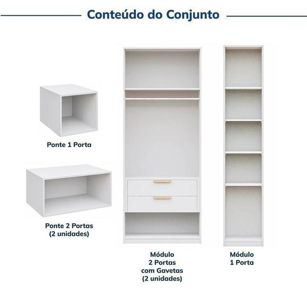 Imagem de Guarda-roupa Modulado 6 Peças 10 Portas Jade Cabecasa Madeiramadeira