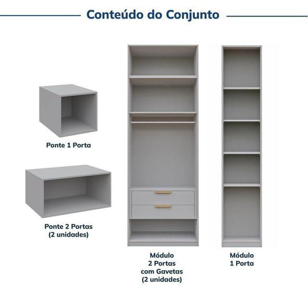 Imagem de Guarda-roupa Modulado 6 Peças 10 Portas Jade Cabecasa Madeiramadeira