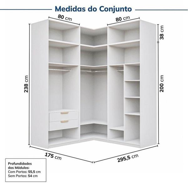 Imagem de Guarda-roupa Modulado 6 Peças 12 Portas Jade Cabecasa Madeiramadeira