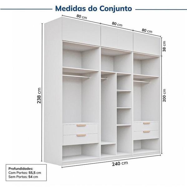 Imagem de Guarda-roupa Modulado 6 Peças 6 Portas Jade Cabecasa Madeiramadeira