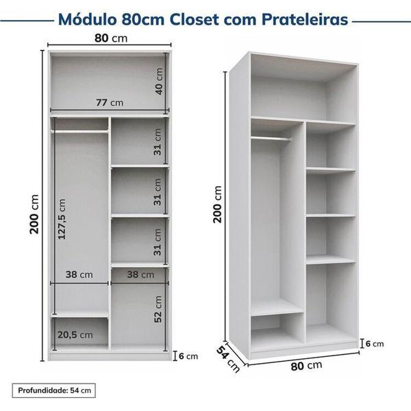 Imagem de Guarda-roupa Modulado 6 Peças 6 Portas Jade Cabecasa Madeiramadeira