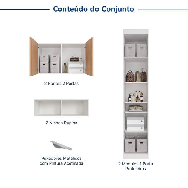 Imagem de Guarda-roupa Modulado 6 Portas 6 Peças Hera Cabecasa Madeiramadeira Branco Geada/Louro/Preto