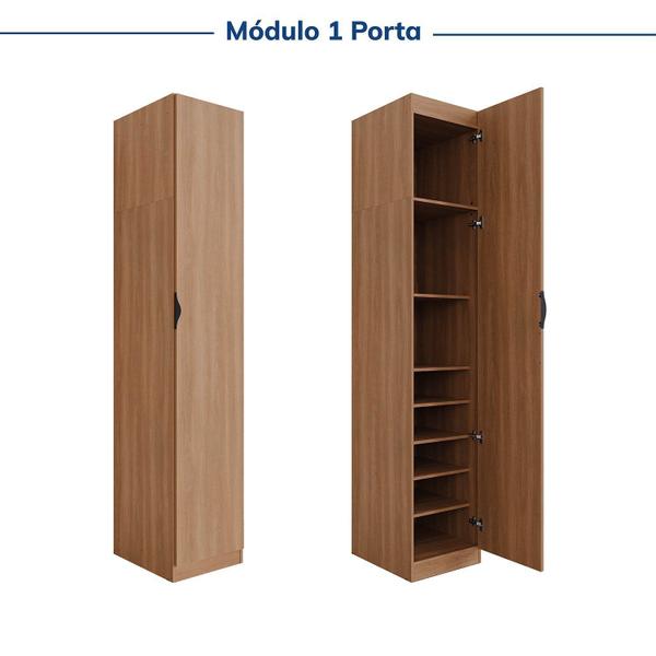 Imagem de Guarda-roupa Modulado 6 Portas 6 Peças Hera Cabecasa Madeiramadeira Louro/Preto